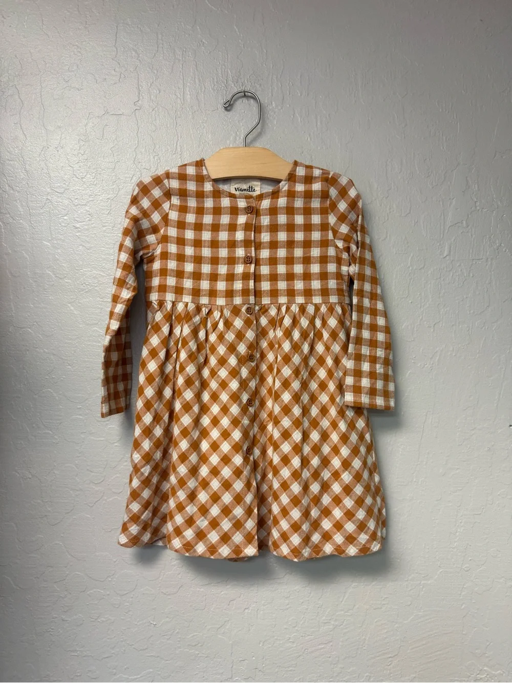 $23 ADD ON maisonette vignette gold white gingham dress 2T janie‎ and jack zara